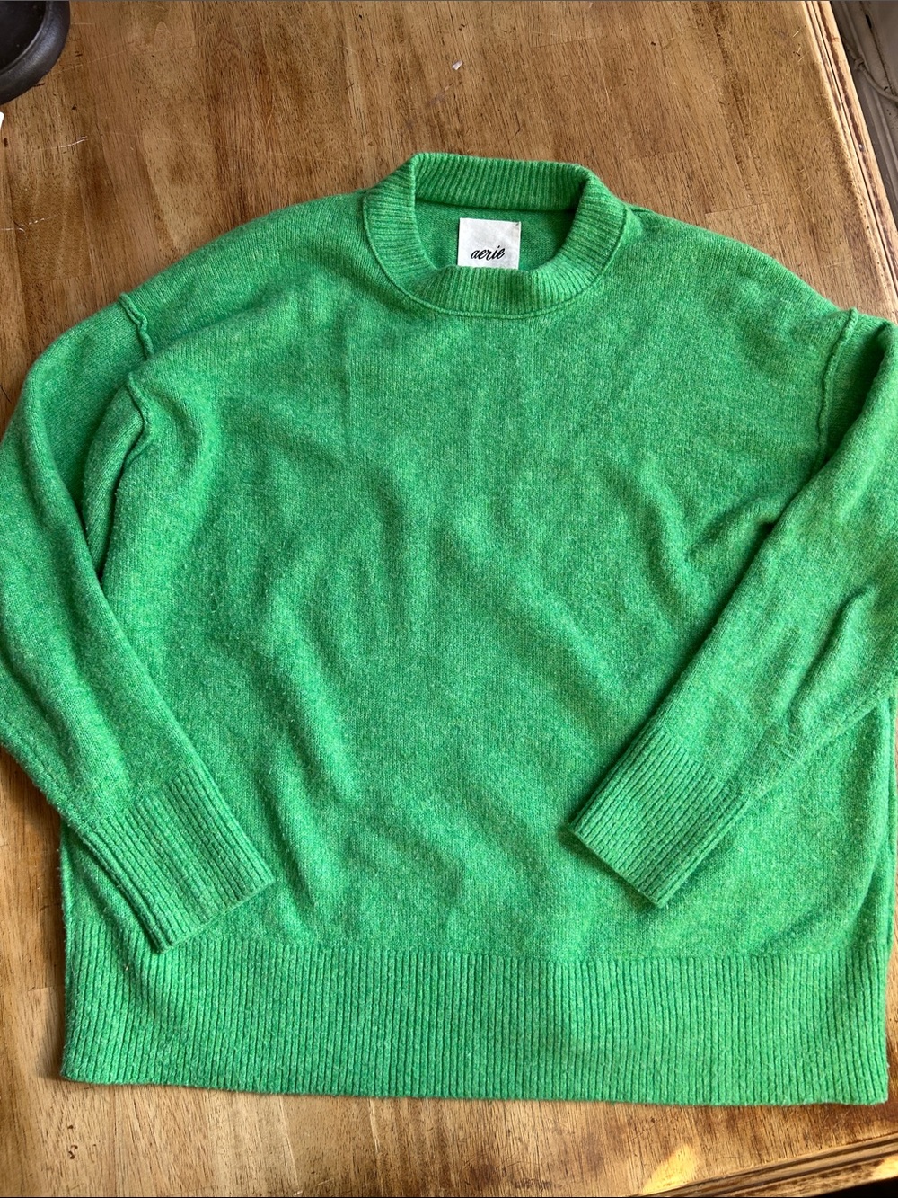 aerie Green Crewneck Sweater
